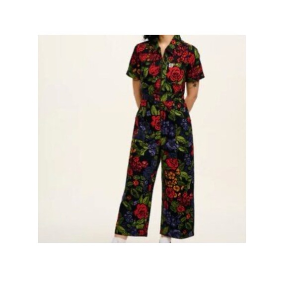 Lucy & Yak Floral Jumpsuit - Black, Red, Green - Picture 1 of 12